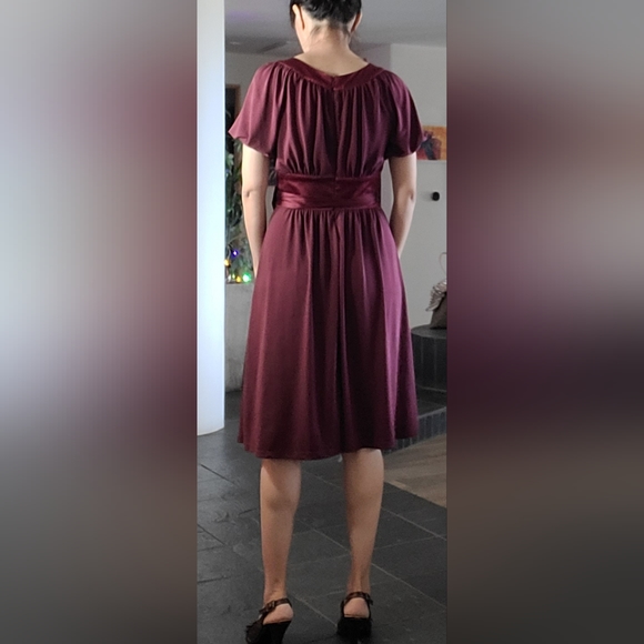 Bcbg Max and Cleo puffy sleeves large bow tie midi dress y2k - Picture 9 of 11